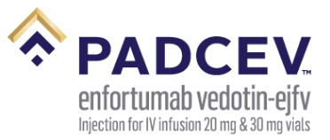 PADCEV (enfortumab vedotin-ejfv) Injection for IV infusion 20 mg & 30 mg vials. Please see BOX WARNING.